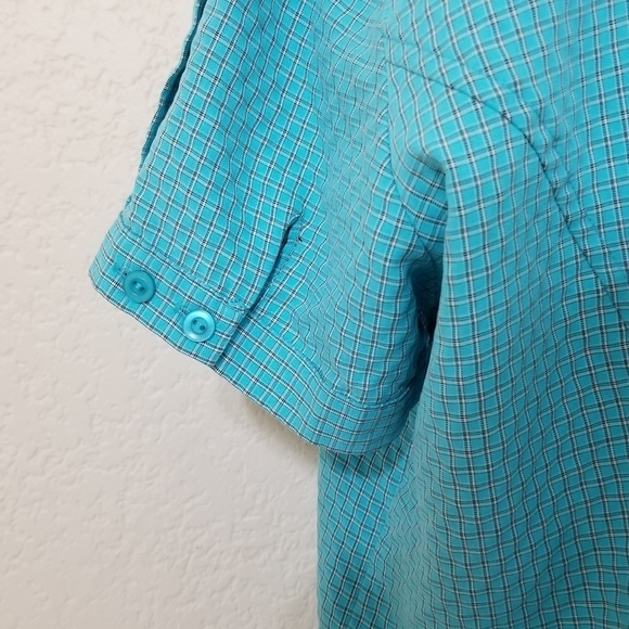 Dressbarn button down aqua size 1x shirt - Picture 6 of 11